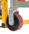 Vestil Mfm-4000 Steel Machinery And Vending Machine Lifts With 15 X 26 Inch Footprint Moving Dollies featuring durable red and black nylon caster wheels.