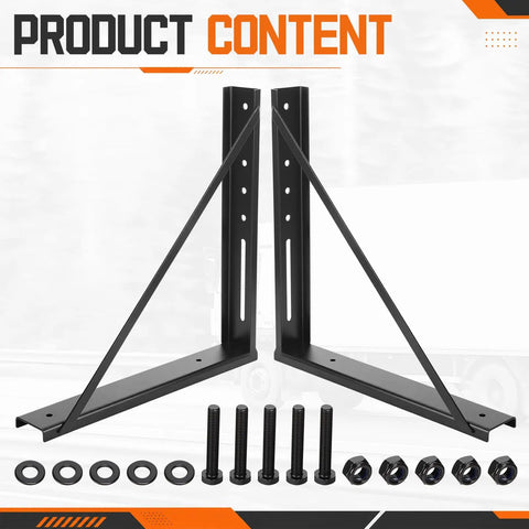 Set Of 2 Heavy Duty Underbody Truck Tool Box Mounting Brackets Kit 17 X 17 Inch Welded Steel Mounting Brackets With Screws