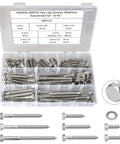 Beefy Five Sixteenths Inch Hex Lag Bolts Kit With Washers Stainless Steel 304 assortment box open with visible contents