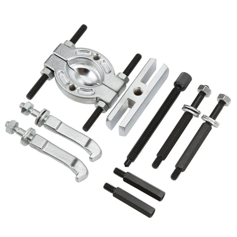 Heavy Duty Nine Piece Bearing Separator Puller Set For Gurus To Rip Worn Wheel Hubs Pinions And Axles Without Damage Built From Solid Steel Stored In Secure ABS Case For Smart Storage On Jobs Where Reliability Matters For Grease Monkey Work On Cars. 15-58mm steel puller kit, bearing separator and jaws