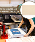 Person using a heat press machine with Heat Press Mat 14.96 By 11.41 Inches Wear-Resistant Sponge Pad visible, ideal for transfers