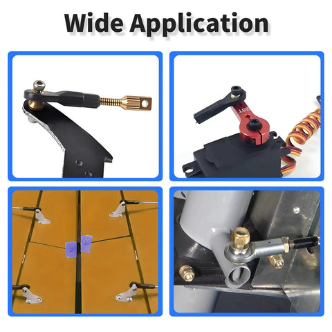 Wide application of M2x15mm Tie Rod End Ball Head With Screws For Model Aircraft, Silver Aluminum Build, Copper Ball Tip