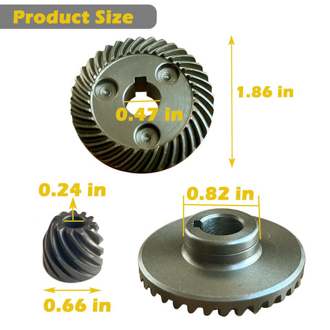 Spiral Bevel Gear Kit For Angle Grinder Replacement Part, Beefed-Up Heavy Duty Carbon Steel, Fits 9553NB 9554NB 9555NB 9557NB 9557PB 9558PB 9553HN 9555HN, Includes 227506-5 227471-8 And Replacement 227542-1 227541-3
