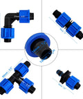 40-Piece Drip Irrigation Coupling Set With Four Connector Types Blue Universal Joint Fittings For 5/8 Inch Tubing Leak-Proof