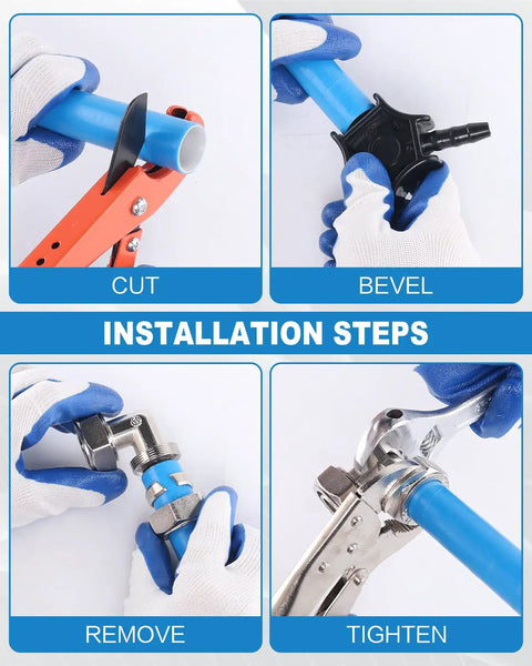 Installation steps for Two Pack Three Quarter Inch Brass Nickel Plated Elbow Air Fittings With Quick Connect Beefed Up Pro Grade