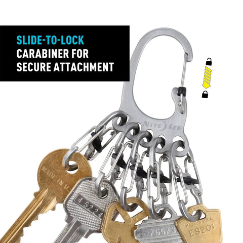 Bigfoot Locker Key Rack With Five Locking S Biners And Stainless Steel Carabiner Chain For Secure Key Organization