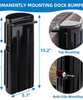 Heavy Duty Dock Bumper Fenders To Knock Out Dock Rash, Durable Inflatable Edge Guards For Boat Sides, Top Shelf Black Marine Waterline Protectors, 3 Pack Ready, 15.2 inch permanent dock bumper.