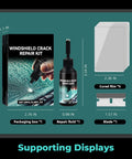 All Purpose Windshield Crack Repair Kit With 5 Minute Quick Glass Liquid For Windshields And Mirrors All Crack Types 0.68 Fl Oz Upgraded 2026 Version Long Lasting Durable Chip Repair including packaging, fluid, blades and film