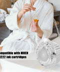 2Pcs Replacement Knob Handle Kit For 100710 Shower Handle And Bathroom Faucet with chrome insert shown near bathtub