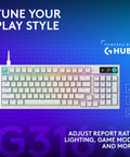 Top Tier Wireless Mechanical Gaming Keyboard Hot Swappable Linear Switches Ridiculously Smooth Pbt Keycaps Serving Insane 8 Khz Polling Speeds For Elite Play In White, top view with customizable RGB lighting.