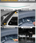 Step-by-step usage of 120 Inch Auto Sunroof Drain Cleaning Tool With Flexible Steel Wire PVC Tube Brush for clearing drains