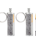 Relightable Permanent Fire Starter Metal Kit 2 Pack, Waterproof Emergency Keychain Lighter Striker, metal case and flame