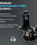 Front Right Steering Knuckle With Wheel Hub Assembly And Preinstalled Bearing For Ram ProMaster 1500 2500 3500 showing a premium maintenance-free bearing design.