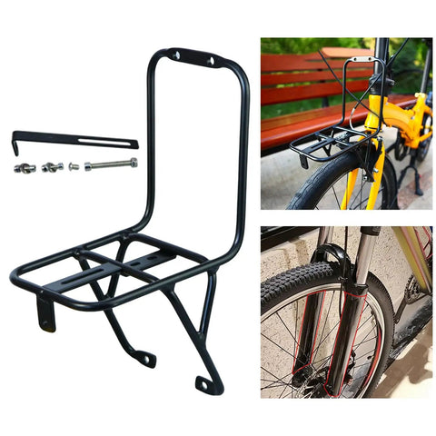 Front Bicycle Luggage Rack Carrier For Mountain And Folding Bikes V Brakes Compatible Easy Install on bike with screws