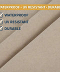 Close-up of all weather waterproof chaise lounge cushions set of 2, beige fabric showing waterproof and UV resistant features