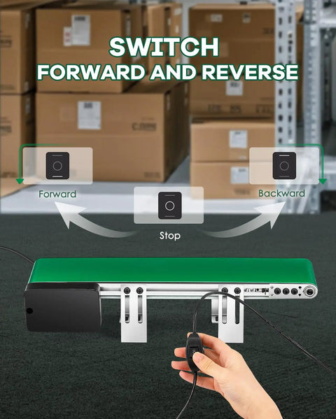 Desktop Belt Conveyor 20 Inch With Reverse Switch And Stepless Speed Control For Packaging, Production Line And Home Use PVC Belt