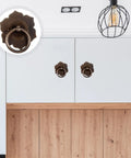 Vintage Metal Cabinet Pulls With Lotus Ring Handles Antique Bronze Drawer Knobs on White Kitchen Cabinets