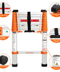 One-Button Retractable Telescoping Attic Ladder 8.5 Ft Aluminum Extension Collapsible Heavy-Duty 330 Lb Max Capacity with features
