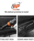 Long Barrel Air Hammer With Quick Change Chisel Retainer And 4 Piece Chisel Set in metalworking and rust scraping scenes