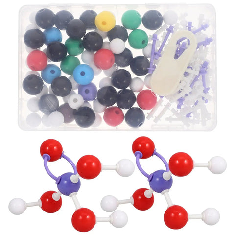 Molecular Modeling Kit For Chemistry Students With 63 Atom Balls And 86 Bond Pieces, Educational Molecule Model Set For Classrooms