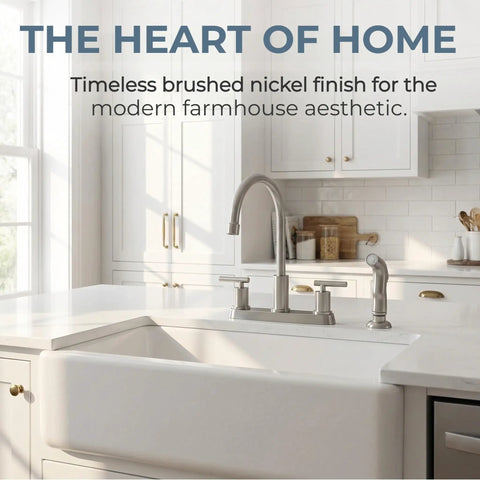 Brushed Nickel Kitchen Faucet With Sprayer And Side Sprayer Stainless Steel Touch Activated RV Ready 3 Or 4 Hole Sink Faucet Modern High Arc Design Fingerprint Resistant And Durable Built To Last