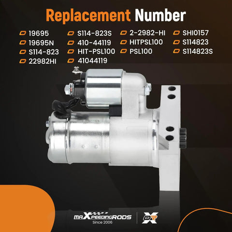 High Torque Mini Starter For Chevy Small Block And Big Block V8 153 And 168 Tooth Flywheel Compatible 1.4KW 1.88HP