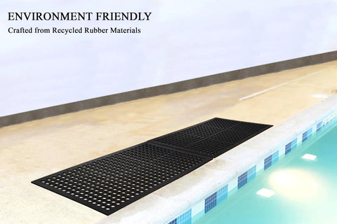 All Purpose Anti Fatigue Rubber Floor Mat With Drain Holes For Workplaces Kitchens And Bars Rugged Heavy Duty Non Slip 24 By 36 Inch Mat