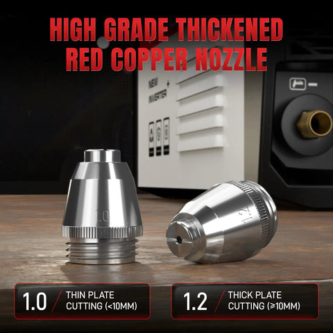 Plasma Cutter Torch Consumables Kit With Ceramic Cups And Nozzles For SG-55 And AG60 Pilot Arc Cutters Includes 1.0 and 1.2 nozzles