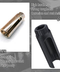 Heavy Duty 7/8 Inch O2 Sensor Socket And Knockout Extractor Tool For Any Domestic Or Import Rides Crafted From Premium Chrome Vanadium Steel, one showing rust and the other sleek design.