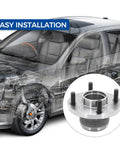 Pair Rear Wheel Hub And Bearing Assembly For Ford Focus 2001 To 2009 With Rear Disc Brakes Budget-Friendly OE Quality Replacement