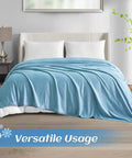 Upgraded Jade Fiber Cooling Throw Blanket With Q Max 0.5 on a bed in a cozy bedroom setting, 50x70, summer bed cover