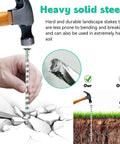 Six Inch Spiral Landscape Stakes 100 Pack With Gasket Heavy Duty Galvanized Metal Garden Stakes demonstration in use