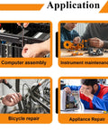Killer 888 Piece Tiny Micro Laptop Screw Kit Featuring Countersunk Flat Head Phillips Mini Repair Screws Set In Black Carbon Steel For Machinery Furniture And Motorcycle Repairs That Are Hella Tough used for computer assembly and appliance repairs.
