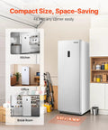 Image of 17 Cu Ft Frost Free Upright Freezer And Convertible Refrigerator With Auto Defrost in kitchen, office, and break room settings.
