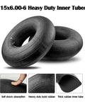 Heavy Duty 15x6.00-6 Inner Tube Replacement For 6.00/6.50-6 Tires With TR87 Bent Valve Stem, shown with material details