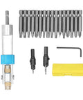 20 Piece Multi Use Fastener Tool Kit Set With Anti Rust Metal Bits In Portable Plastic Case displayed on white background