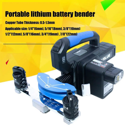 VgtHK Mini Cordless Copper Tube Bender Machine handheld electric pipe bending tool kit with lithium battery for precise bends.