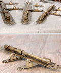Real Deal Solid Brass Slide Door Bolt Lock With Tight Concealed Screw Surface Mount Setup For Master Bedroom Bathroom Gate Cabinet showing multiple sizes.