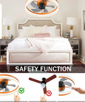 Ceiling Fan With Lights Dimmable LED Remote Control Timing 5 Reversible Blades Flush Mount Low Profile Design in bedroom