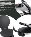 Electric Tortilla Press Machine 2000W with adjustable temp control, non-stick heated plate and ergonomic handle for easy use.