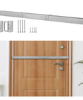 Heavy Duty Door Security Bar With Brackets Kit For Front Door, Easy Four Screw Install, Door Stopper And Home Defense Barricade System