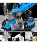 Belt Drive 2600W Miter Saw Cuts Wood And Aluminum Profiles Like Butter cutting aluminum profile with precision and power.