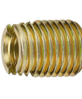 Heavy Duty 20Pcs Self Tapping Thread Inserts Made From Strong Carbon Steel With Yellow Zinc Plating For Durable Hardware Repair Projects And Fastening Jobs, close-up view of a threaded insert.