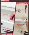 Ultimate 286 Piece Home And Auto Repair Tool Set with screwdriver and pliers used for furniture repair and DIY projects