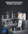 Set Of 20 12x1.5 Lug Nuts With Mag Seat For Toyota Cars displayed with packaging on steps