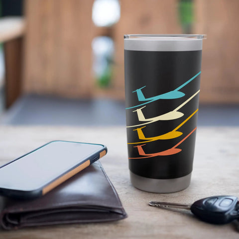 Insulated Stainless Steel Tumbler For Soaring Club Glider Pilots And Tow Crew Keeps Coffee Hot During Epic Silent Lifts Thermals