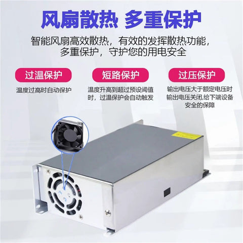 Beefy 800W 24V Industrial Control Power Distribution Box With Durable Switch Heavy Duty Electrical Cabinet For Industrial Equipment High Power Distribution Unit 1 Piece Pack, metal fan-cooled case