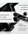 Detailed view of UV-resistant 20 Piece Three Eighth Inch Soaker Hose Fittings Kit with stable barbed structure and connectors.