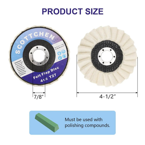 Wool Flap Polishing Disc For Angle Grinder Four And A Half Inch By Seven Eighths Inch Arbor High Density Wool Polishing Wheel For Metal Aluminum Stainless Steel Stone Mirror Finish Pack Of Five