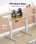 Solid Height Adjustable Standing Office Desk With Ergonomic Sit Stand Workstation And Thick Mdf Top designed for optimal weight capacity of 154lbs.